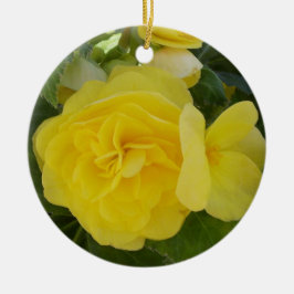 Yellow Begonia Memorial Ornament