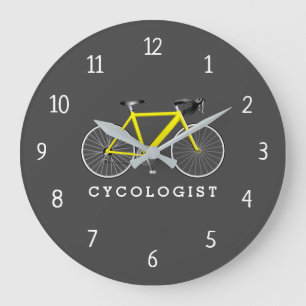 Yellow Bicycle Large Clock Große Wanduhr