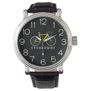 Yellow Bicycle on Black Armbanduhr