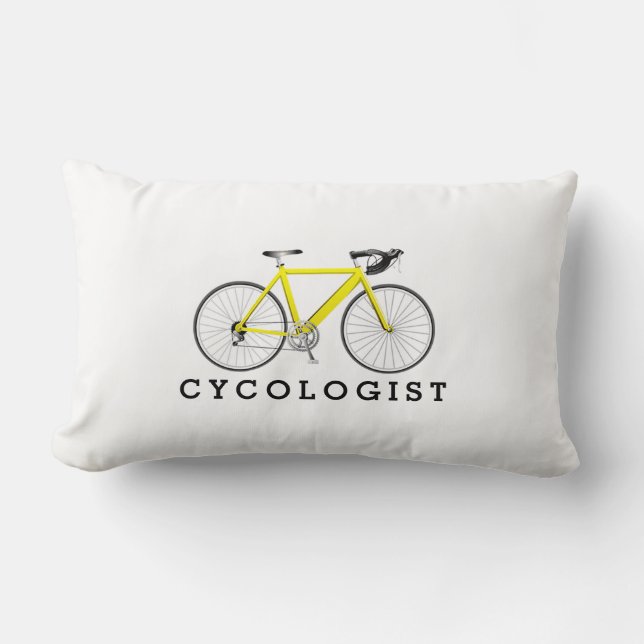 Yellow Bicycle on White Lendenkissen (Vorderseite)