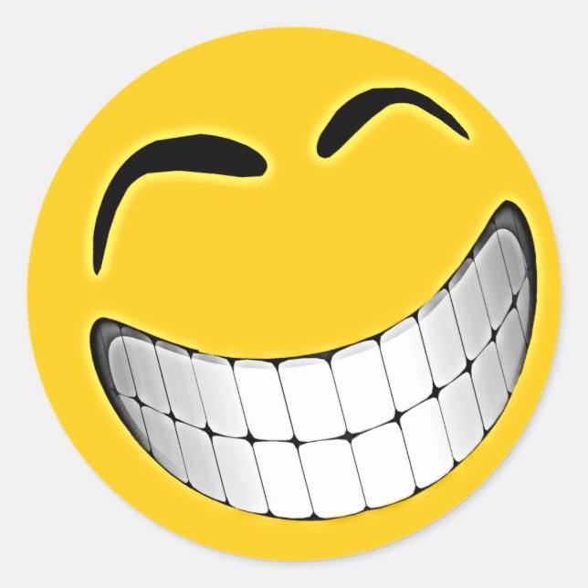 Yellow Big Gres Face Runder Aufkleber (Vorderseite)