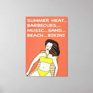 Yellow Bikini - Leinwand Art