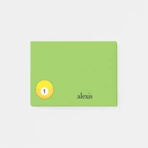 Yellow Billiard Ball Nummer Eins personalisieren Post-it Klebezettel