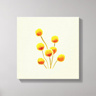 Yellow Billy Button gebürtige australische Blume Leinwanddruck