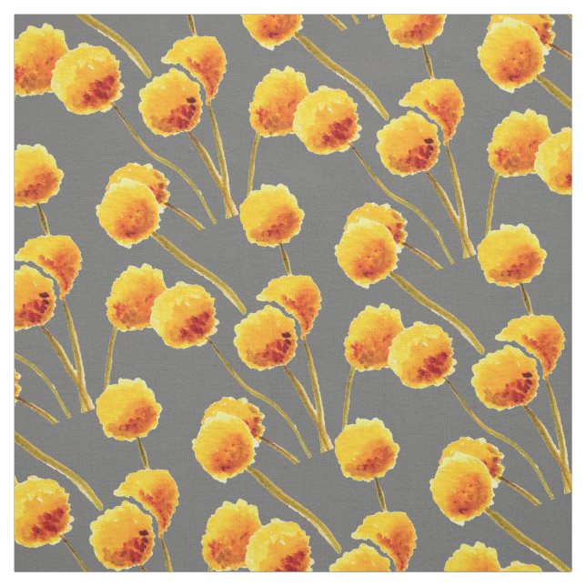Yellow Billy Button gebürtige australische Blume Stoff (Muster)