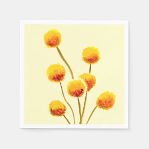 Yellow Billy Button in Australien Blume Serviette
