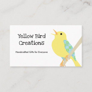 Yellow Bird Patchwork Business Card Visitenkarte
