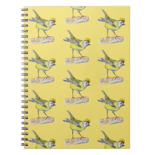 Yellow Bird-Zeichnend Foto-Notebook Notizblock