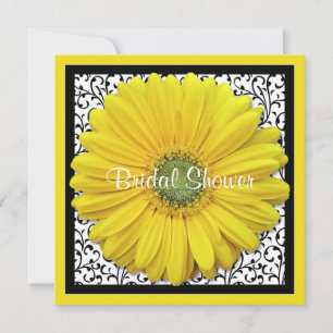 Yellow Black Gerber Daisy Bridal Dusche Einladung