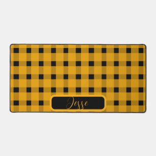 Yellow Black Gingham Pattern Schreibtischunterlage