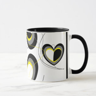 Yellow&Black Herz-Tasse Tasse
