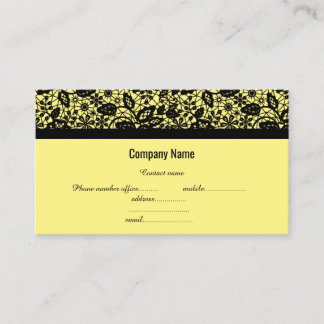 YELLOW BLACK LACE COMPANY BUSINESS CARD VISITENKARTE