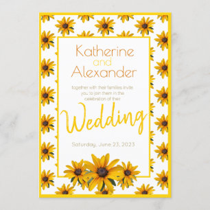 Yellow Black Mit Augen Susan Blume Simple Wedding Einladung