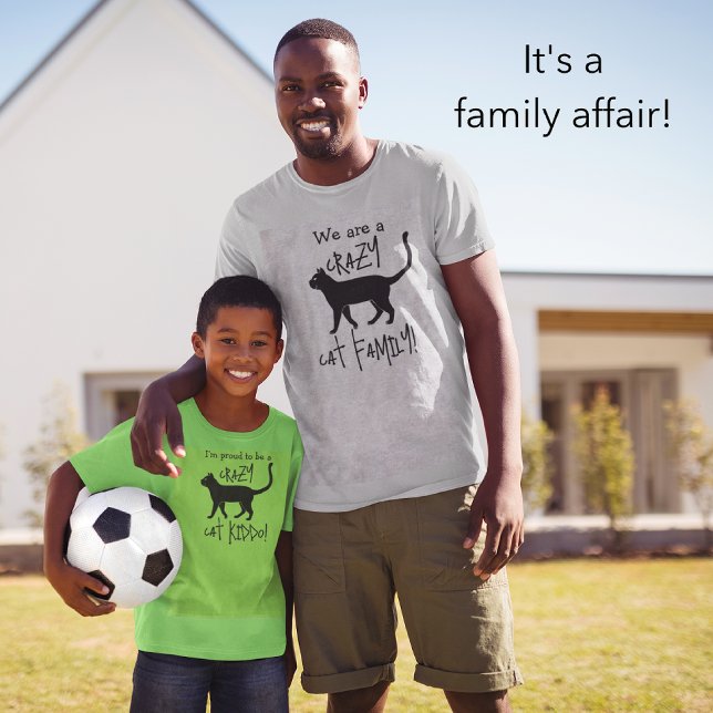 Yellow Black Personalisiert Crazy Cat Kiddo T-Shirt (Personalize it!)