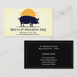 Yellow Black Pig Barbecue Schweinekarte Visitenkarte