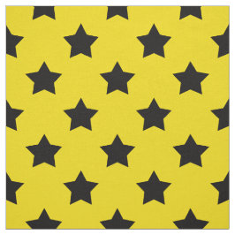 Yellow Black Stars Muster dekorativ Textil Stoff