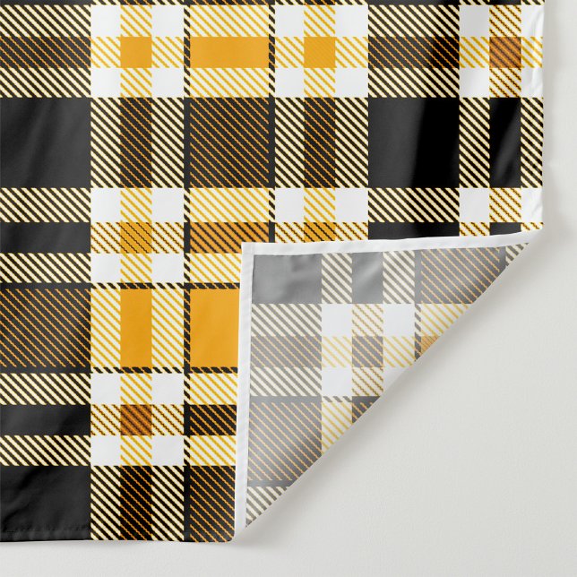 Yellow Black White Flannel Tartan Pattern Design  Wandteppich (Von Creator hochgeladen)
