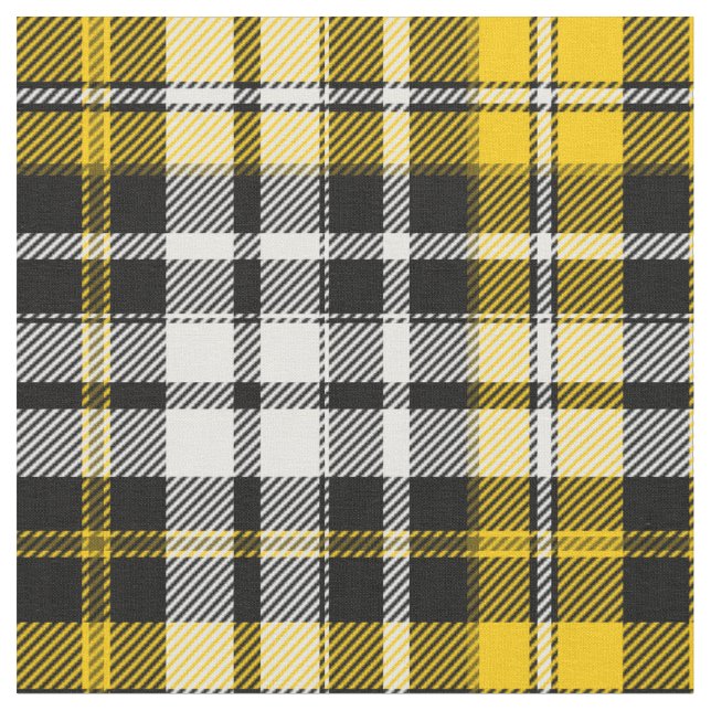 Yellow Black White Plaid Tartan Pattern Design  Stoff (Nahaufnahme)