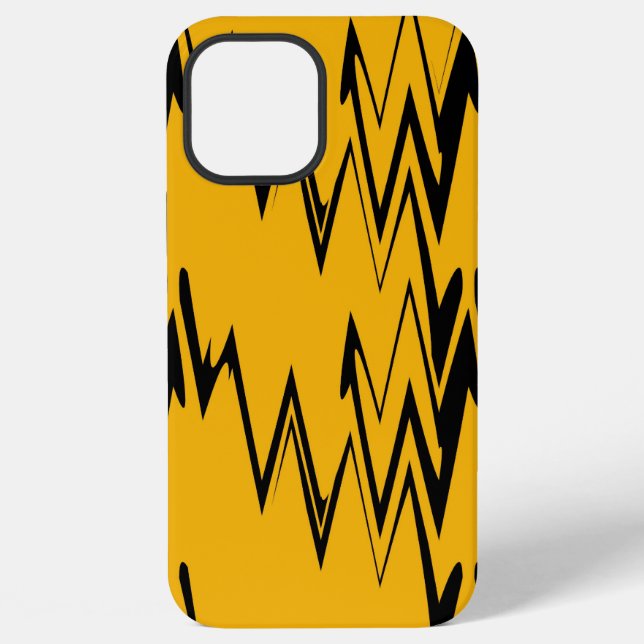 Yellow Black Zigzag Muster iPhone Hülle (Rückseite)