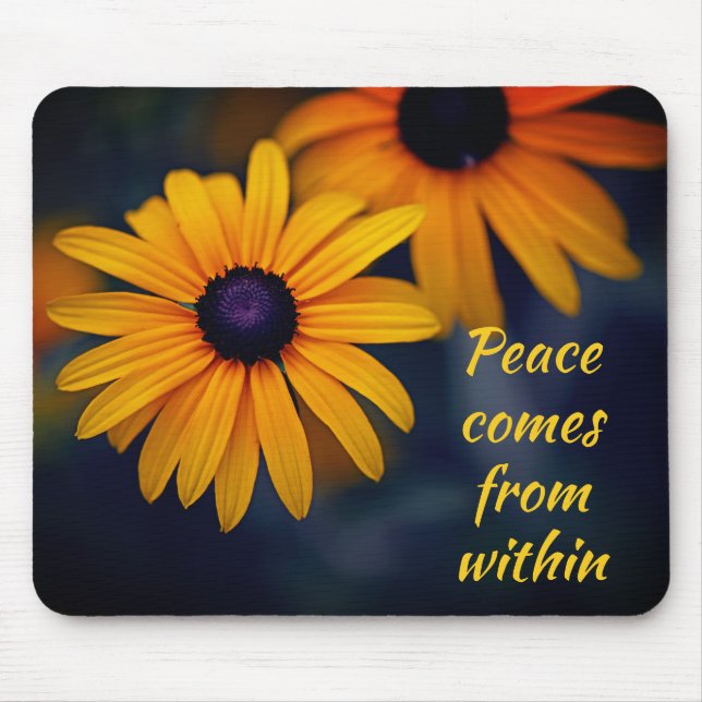 Yellow Blackeyed Susan Garden Blume Motivierend Mousepad (Vorne)