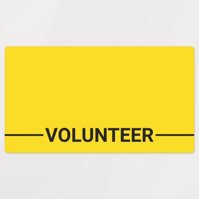 Yellow Blank Volunteer Abzeichen Etiketten (Design 1)