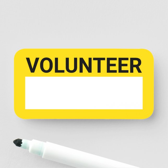 Yellow Blank Volunteer Namensschild (Beispiel)