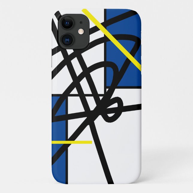 Yellow Blue Abstrakt Art iPhone 11 Fall Case-Mate iPhone Hülle (Rückseite)
