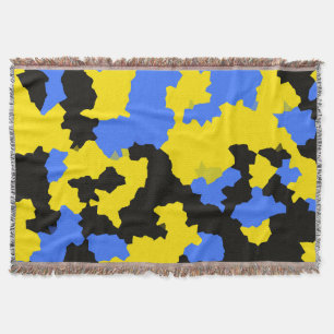 Yellow Blue Black Abstract Design Decke