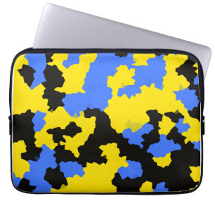 Yellow Blue Black Abstract Design Laptopschutzhülle