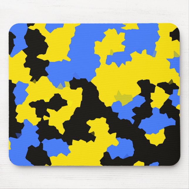 Yellow Blue Black Abstract Design Mousepad (Vorne)