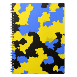 Yellow Blue Black Abstract Design Notizblock