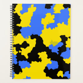 Yellow Blue Black Abstract Design Planer