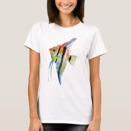 Yellow Blue Fish Lady T - Shirt