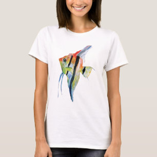 Yellow Blue Fish Lady T - Shirt