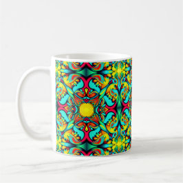 Yellow Blue Gemustert Coffee Tasse