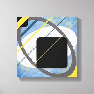 Yellow & Blue Geometric Design Wrapped Canvas Leinwanddruck