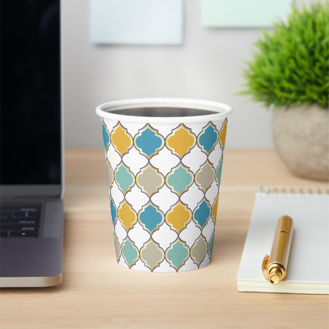 Yellow Blue Golden Wedding Pappbecher (InSitu)