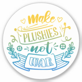 Yellow Blue Gradient Peace Zitat von Plush Makers Aufkleber