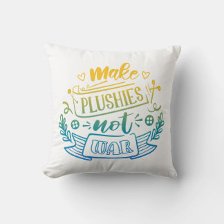 Yellow Blue Gradient Peace Zitat von Plush Makers Kissen