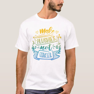 Yellow Blue Gradient Peace Zitat von Plush Makers T-Shirt