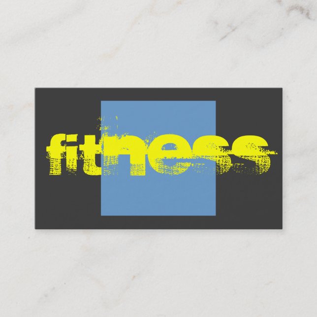 Yellow Blue Gray Trainer Fitness Business Card Visitenkarte (Vorderseite)