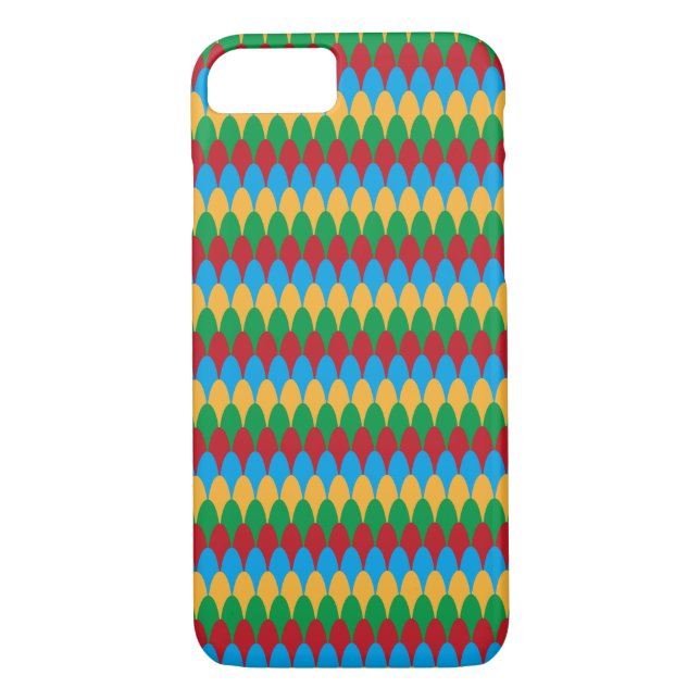 Yellow Blue Green & Red Geometric Scallops Case-Mate iPhone Hülle (Rückseite)