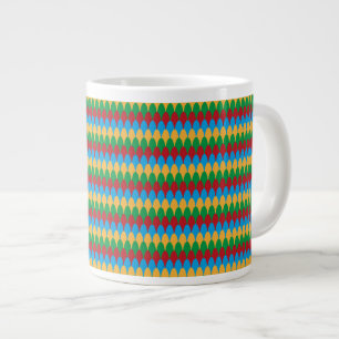Yellow Blue Green & Red Geometric Scallops Jumbo-Tasse