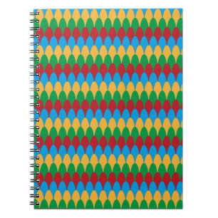 Yellow Blue Green & Red Geometric Scallops Notizblock