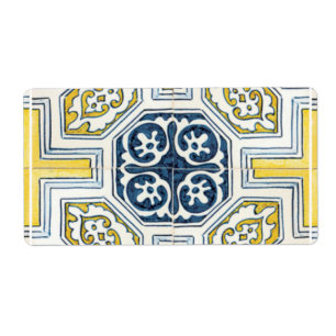 Yellow Blue Imitats Geometrie Tile Art