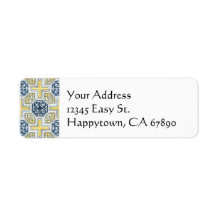 Yellow Blue Imitats Tile Custom Address Template