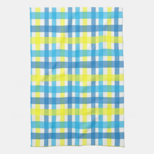 Yellow Blue Kariert Kitchenette Handtuch