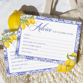Yellow Blue Main Squeeze Brautparty Advice Card Einladung