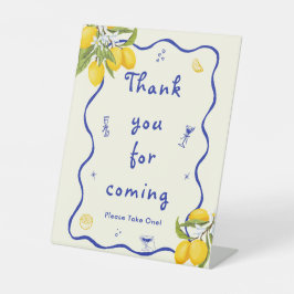 Yellow Blue Main Squeeze Brautparty Gevor Sockelschild