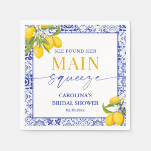 Yellow Blue Main Squeeze Brautparty Lemon Serviette